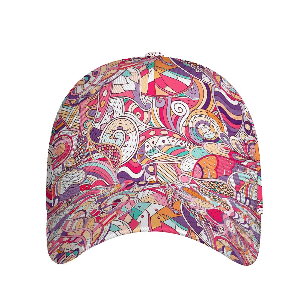 Pastel Bohemian Floral Pattern Print Baseball Cap