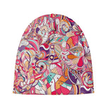 Pastel Bohemian Floral Pattern Print Beanie