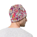 Pastel Bohemian Floral Pattern Print Beanie