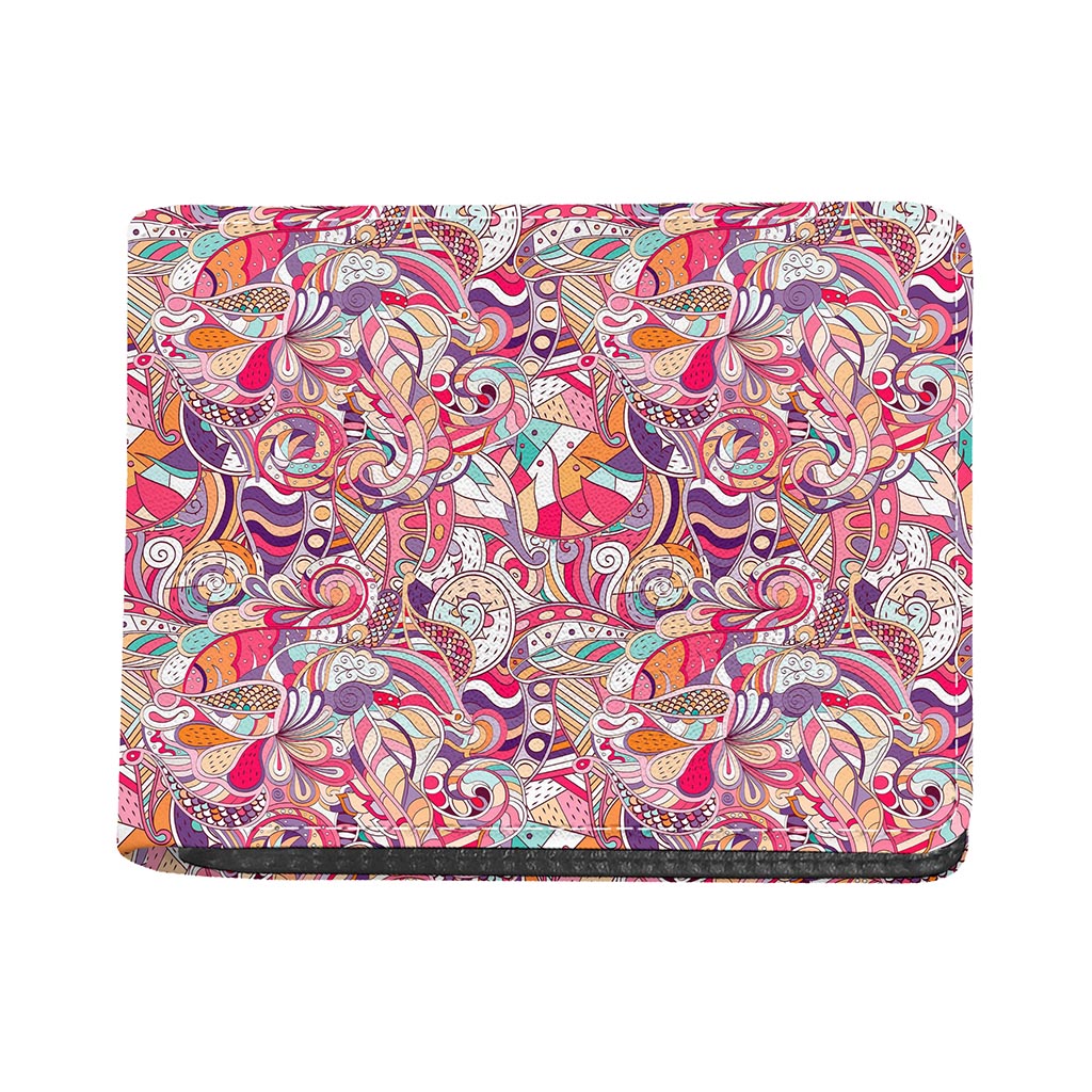 Pastel Bohemian Floral Pattern Print Bifold Wallet