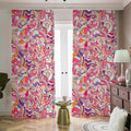 Pastel Bohemian Floral Pattern Print Dimout Pencil Pleat Curtains