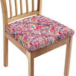 Pastel Bohemian Floral Pattern Print Chair Cushion Cover