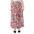 Pastel Bohemian Floral Pattern Print Chiffon Maxi Skirt