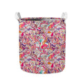 Pastel Bohemian Floral Pattern Print Collapsible Laundry Basket
