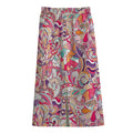 Pastel Bohemian Floral Pattern Print Cotton Front Slit Maxi Skirt