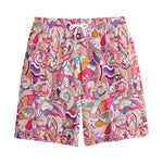 Pastel Bohemian Floral Pattern Print Cotton Shorts
