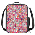Pastel Bohemian Floral Pattern Print Crossbody Lunch Bag