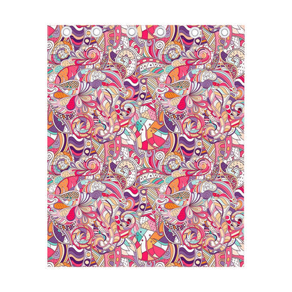 Pastel Bohemian Floral Pattern Print Curtain