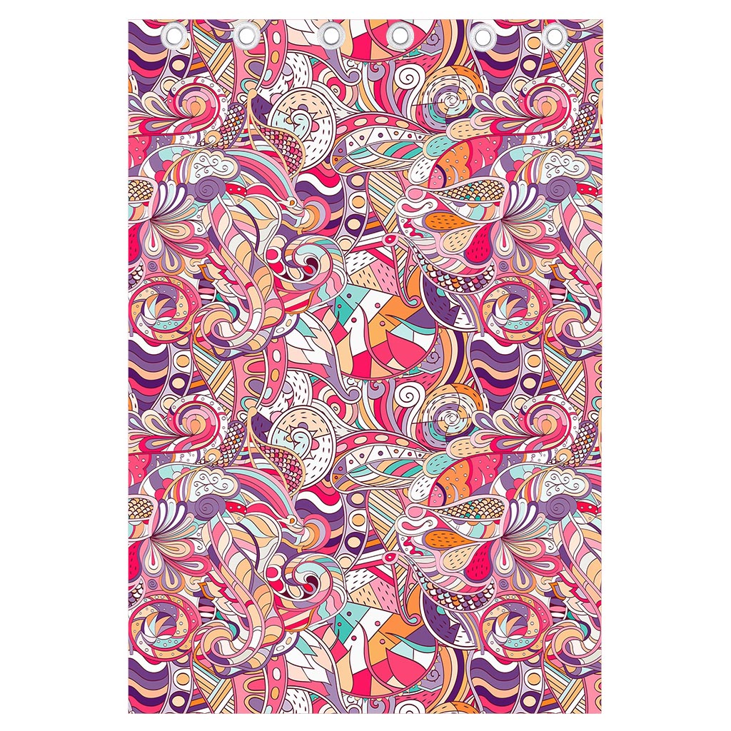 Pastel Bohemian Floral Pattern Print Curtain