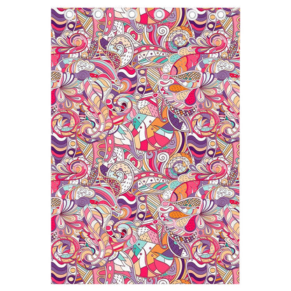 Pastel Bohemian Floral Pattern Print Curtain