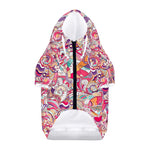 Pastel Bohemian Floral Pattern Print Dog Zip Up Hoodie