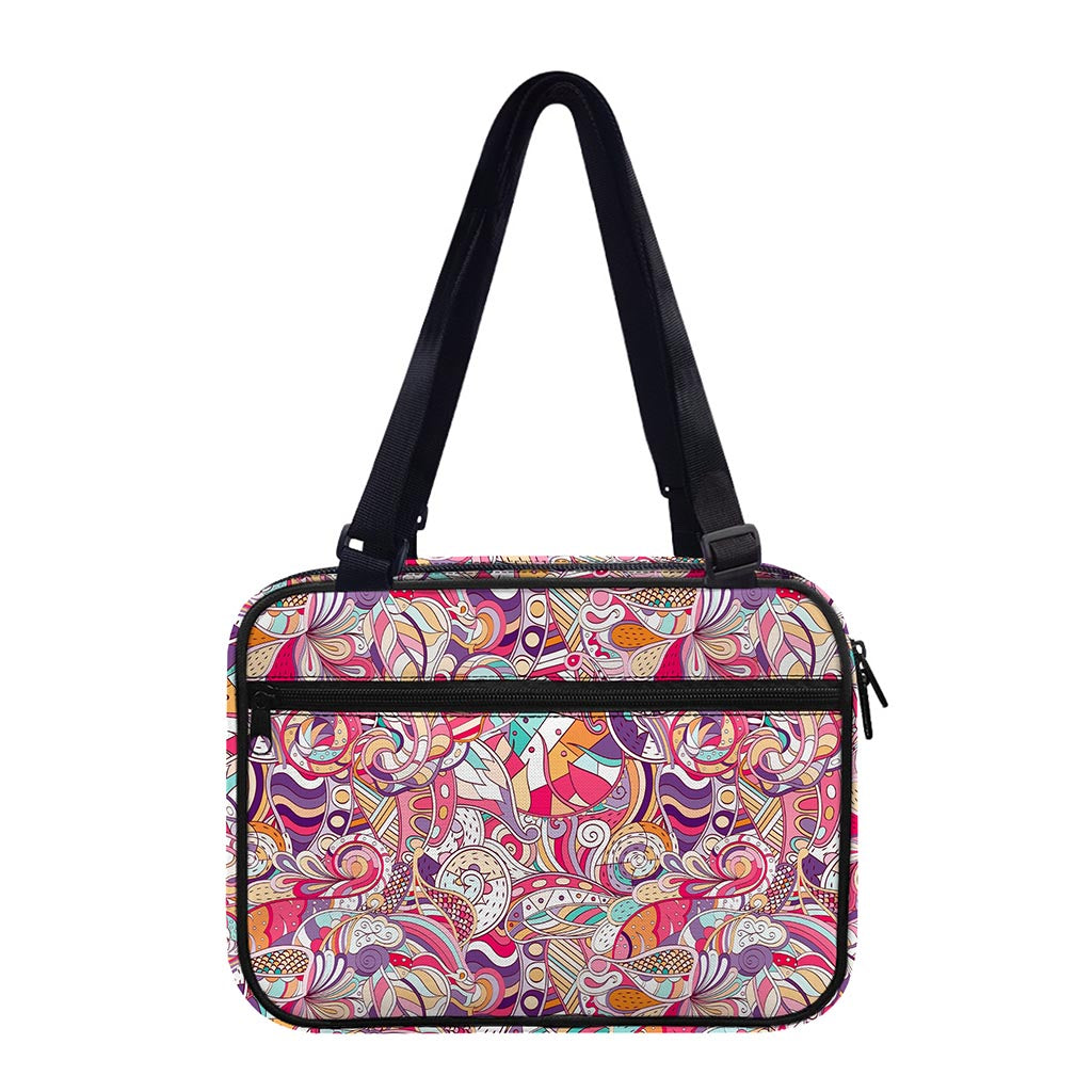 Pastel Bohemian Floral Pattern Print Double Strap Bible Bag