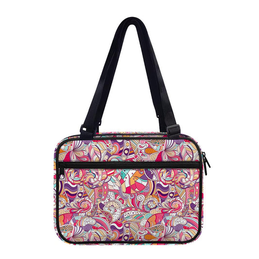 Pastel Bohemian Floral Pattern Print Double Strap Bible Bag