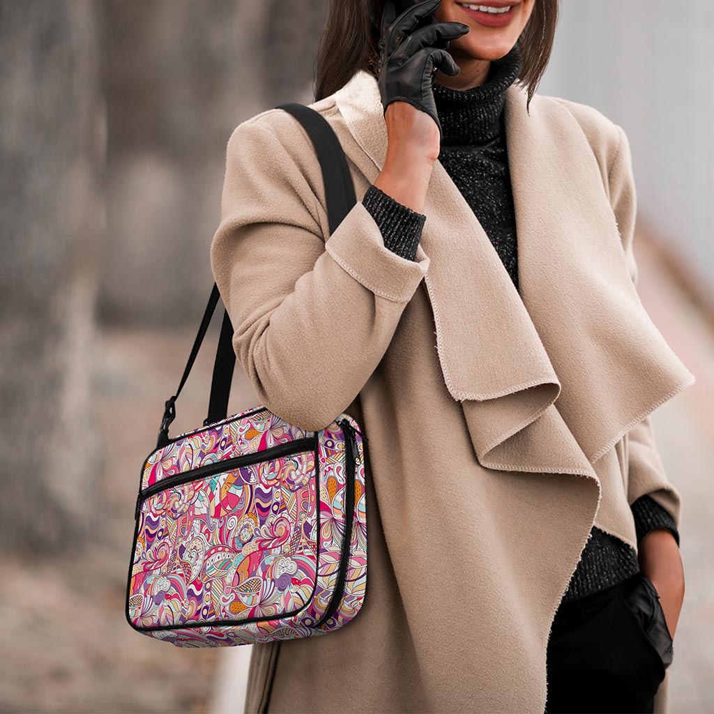Pastel Bohemian Floral Pattern Print Double Strap Bible Bag