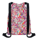 Pastel Bohemian Floral Pattern Print Drawstring Backpack