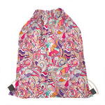 Pastel Bohemian Floral Pattern Print Drawstring Bag