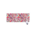 Pastel Bohemian Floral Pattern Print Extended Mouse Pad
