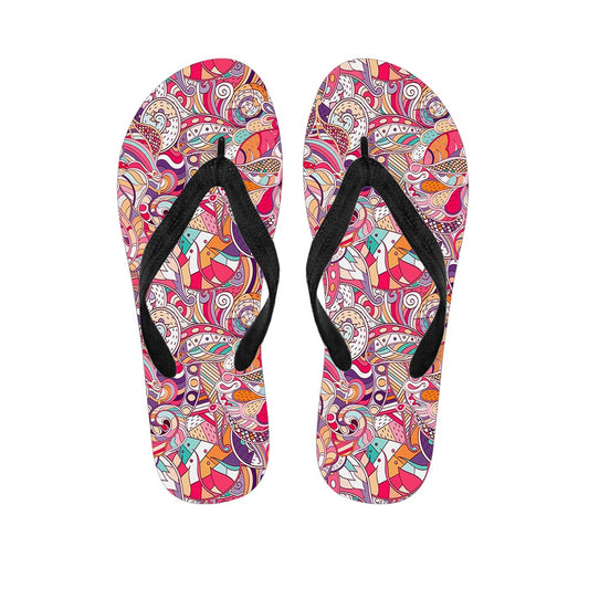 Pastel Bohemian Floral Pattern Print Flip Flops
