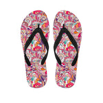 Pastel Bohemian Floral Pattern Print Flip Flops