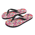Pastel Bohemian Floral Pattern Print Flip Flops