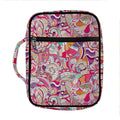Pastel Bohemian Floral Pattern Print Front Pocket Bible Bag