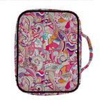 Pastel Bohemian Floral Pattern Print Front Pocket Bible Bag