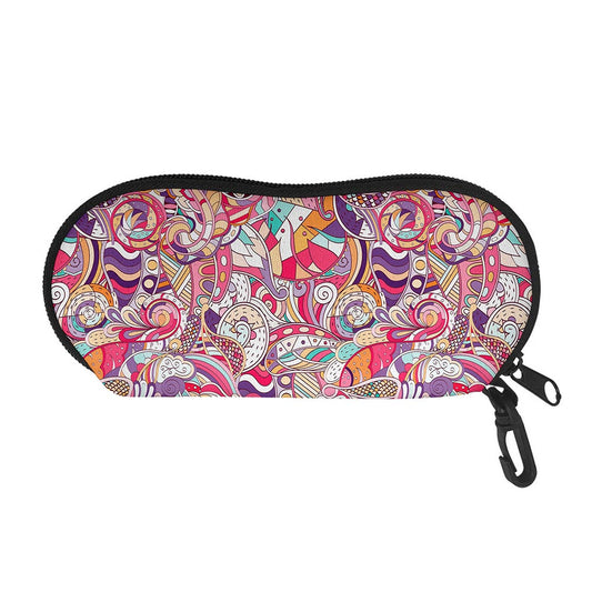Pastel Bohemian Floral Pattern Print Glasses Case