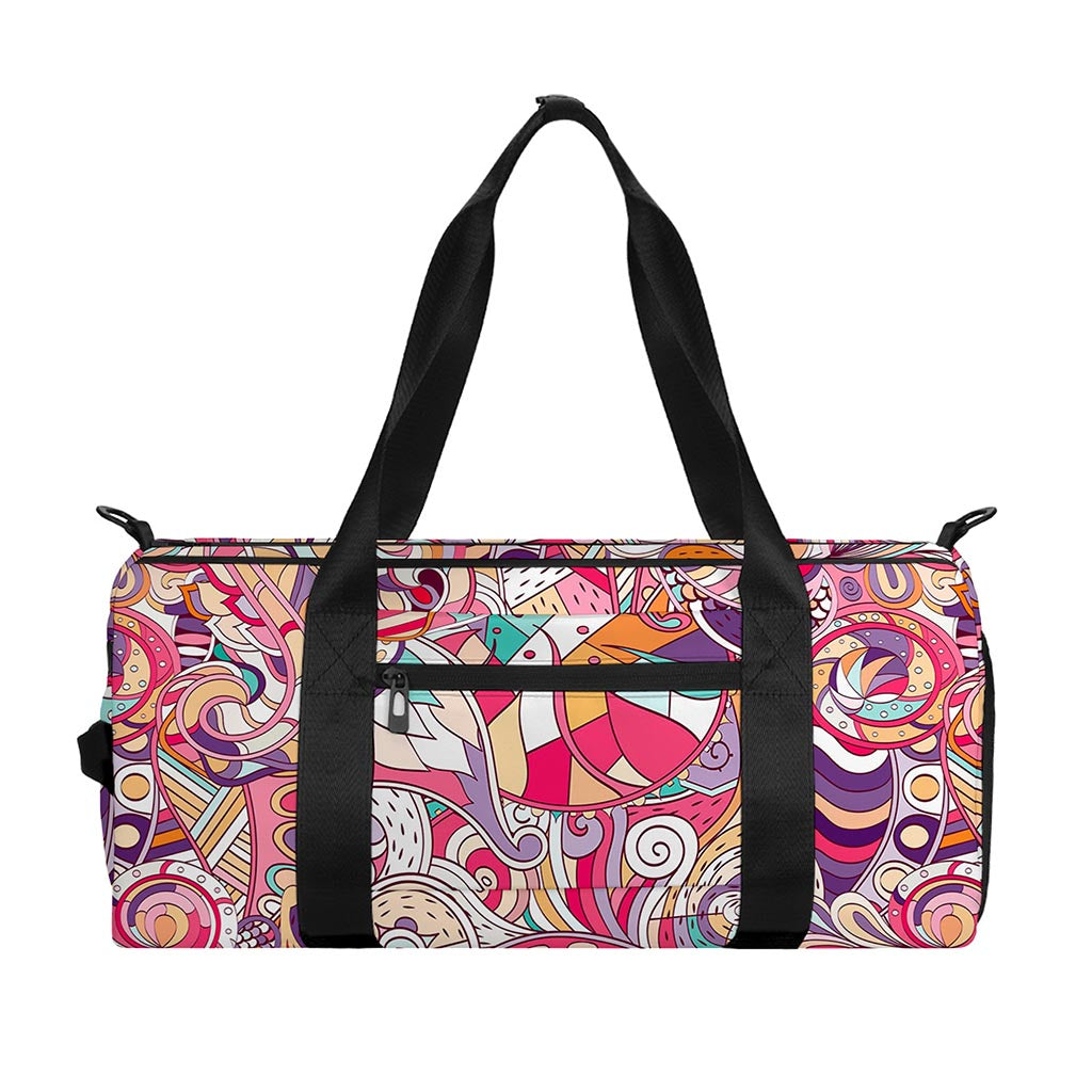 Pastel Bohemian Floral Pattern Print Gym Bag