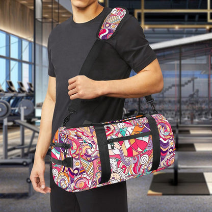Pastel Bohemian Floral Pattern Print Gym Bag