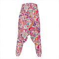Pastel Bohemian Floral Pattern Print Hammer Pants
