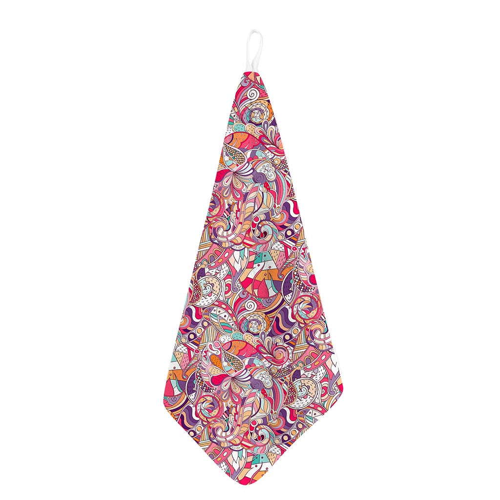 Pastel Bohemian Floral Pattern Print Hand Towel