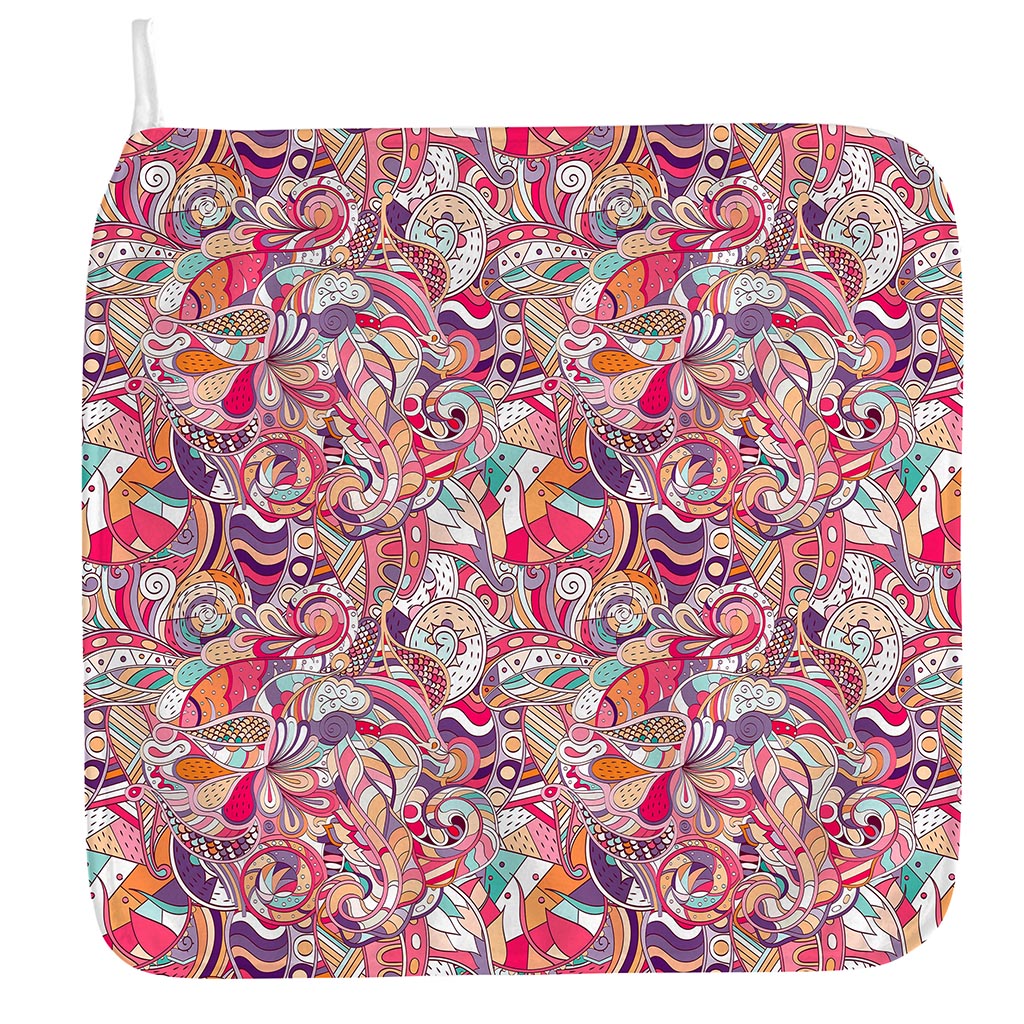 Pastel Bohemian Floral Pattern Print Hand Towel