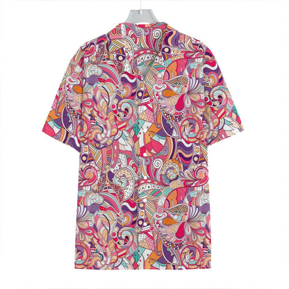 Pastel Bohemian Floral Pattern Print Hawaiian Shirt