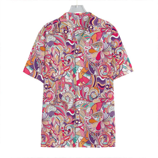 Pastel Bohemian Floral Pattern Print Hawaiian Shirt