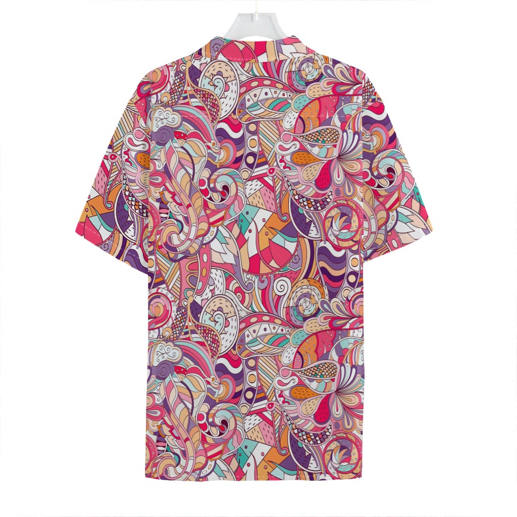 Pastel Bohemian Floral Pattern Print Hawaiian Shirt