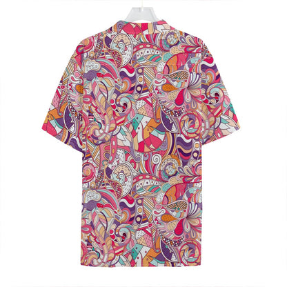Pastel Bohemian Floral Pattern Print Hawaiian Shirt