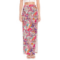 Pastel Bohemian Floral Pattern Print High Slit Maxi Skirt