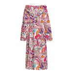 Pastel Bohemian Floral Pattern Print Hooded Bathrobe