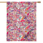 Pastel Bohemian Floral Pattern Print House Flag