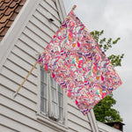 Pastel Bohemian Floral Pattern Print House Flag