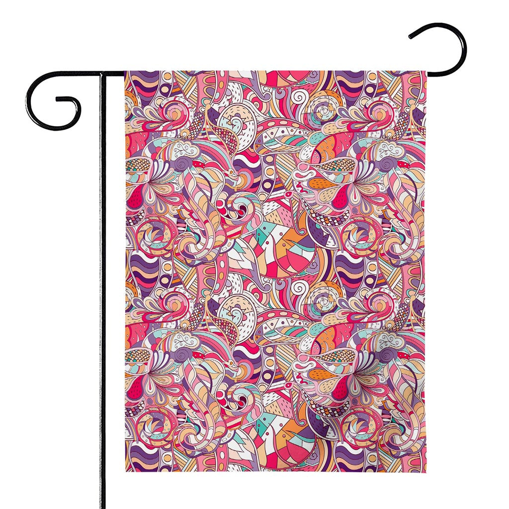 Pastel Bohemian Floral Pattern Print House Flag