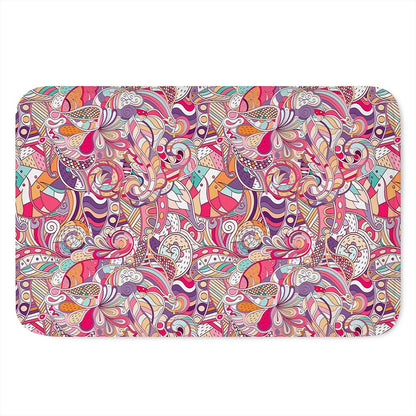 Pastel Bohemian Floral Pattern Print Indoor Door Mat