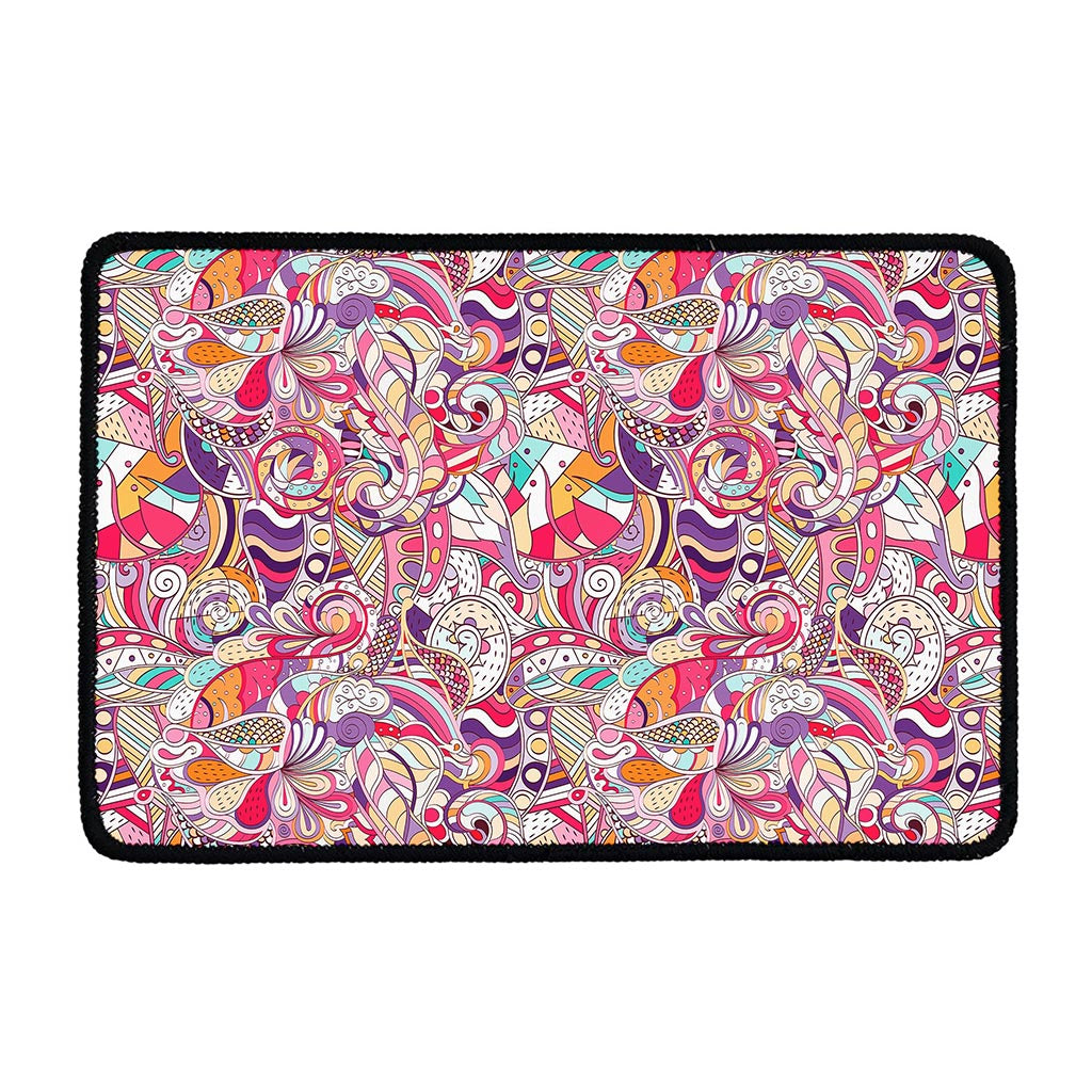 Pastel Bohemian Floral Pattern Print Kitchen Mat