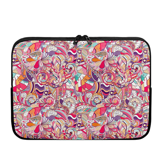 Pastel Bohemian Floral Pattern Print Laptop Sleeve
