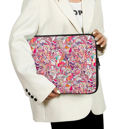 Pastel Bohemian Floral Pattern Print Laptop Sleeve