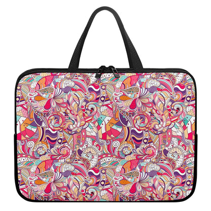 Pastel Bohemian Floral Pattern Print Laptop Sleeve With Handle