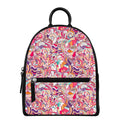 Pastel Bohemian Floral Pattern Print Leather Backpack