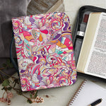 Pastel Bohemian Floral Pattern Print Leather Bible Cover