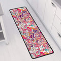 Pastel Bohemian Floral Pattern Print Long Kitchen Mat