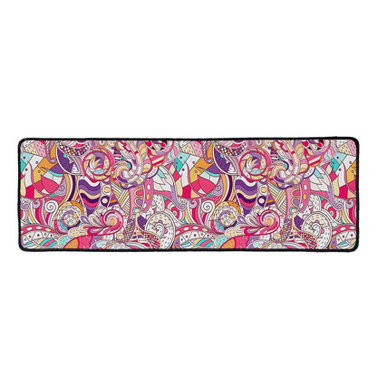 Pastel Bohemian Floral Pattern Print Long Kitchen Mat